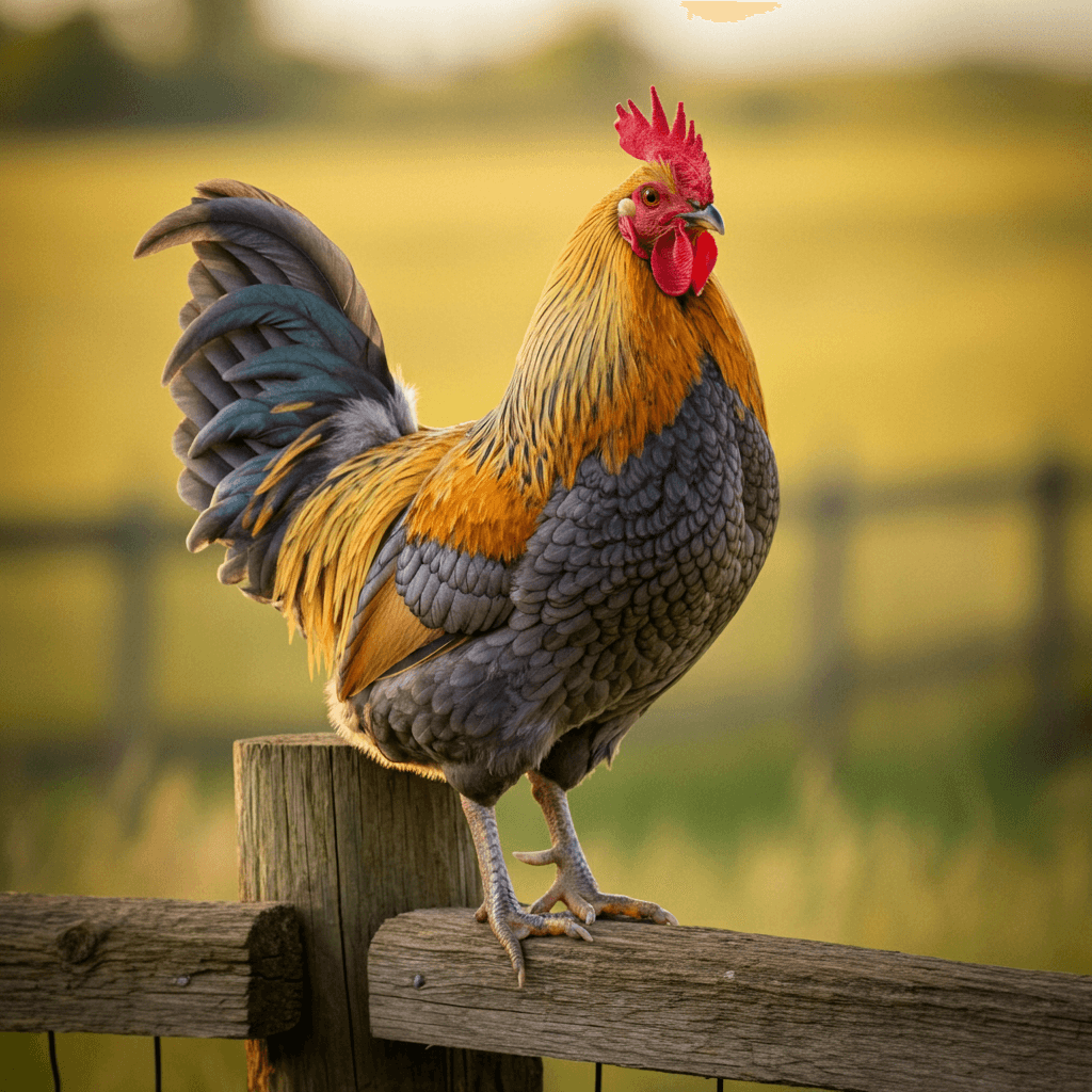 Blue Laced Gold Wyandotte Rooster