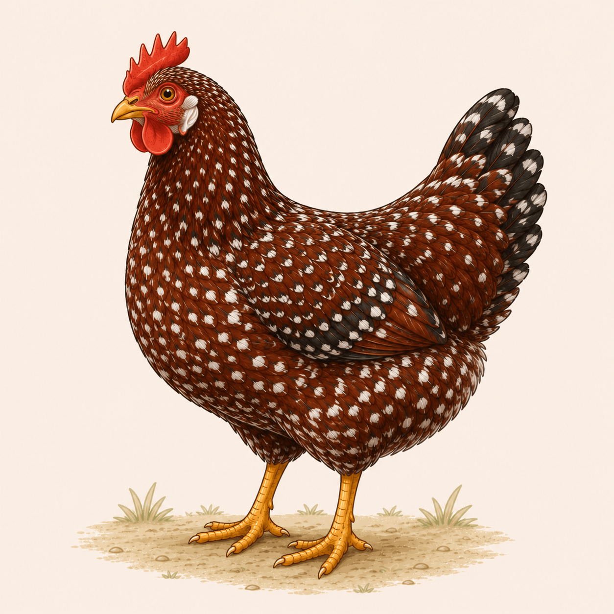 Speckled Sussex chicken